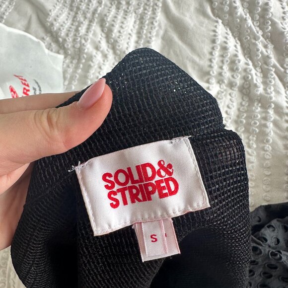 NWOT Solid & Striped The Dahlia Top Mesh Button Down Cover Up Black Size Small - Picture 3 of 10